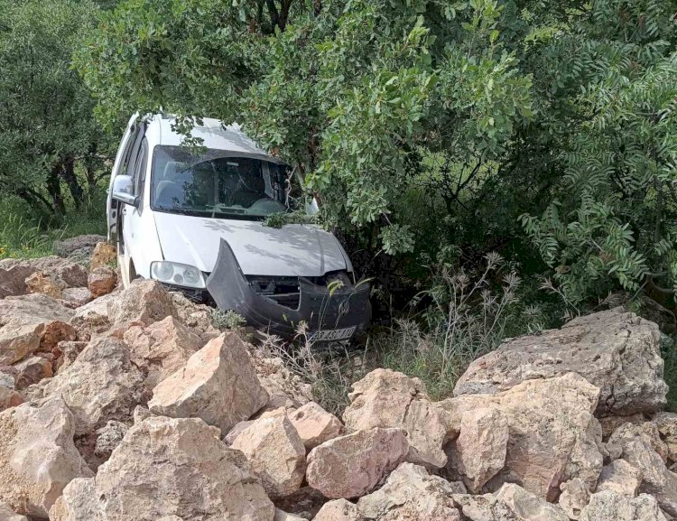 Hafif ticari araç şarampole devrildi: 1 yaralı